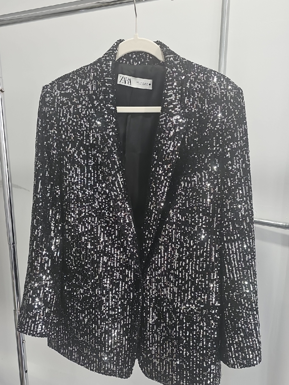 Zara Black Sequin Blazer